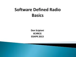 Software Defined Radio Basics