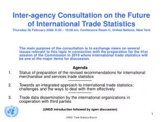 Revision of recommendations for International Merchandise Trade Statistics Activities in 2007-2008