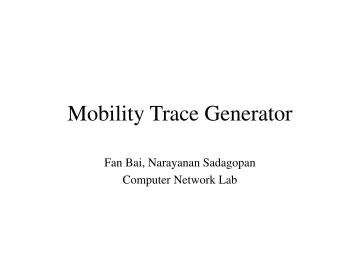 mobility trace generator