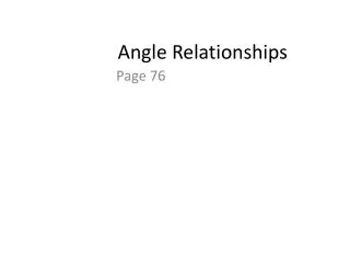 Angle Relationships