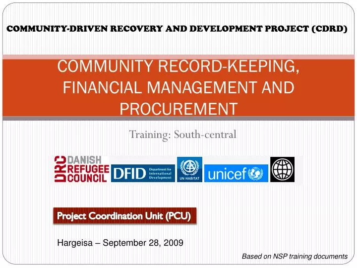 community record keeping financial management and procurement