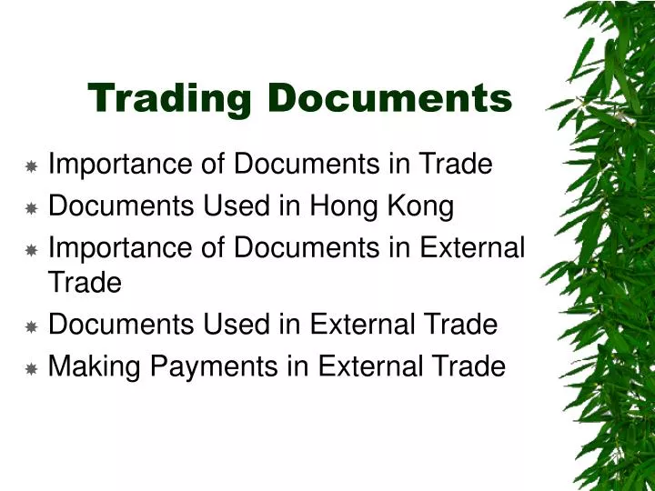 trading documents