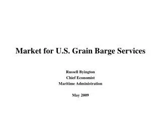 Market for U.S. Grain Barge Services