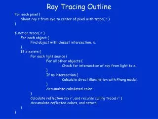 Ray Tracing Outline