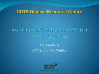 Agriculture in Development of Select African Countries