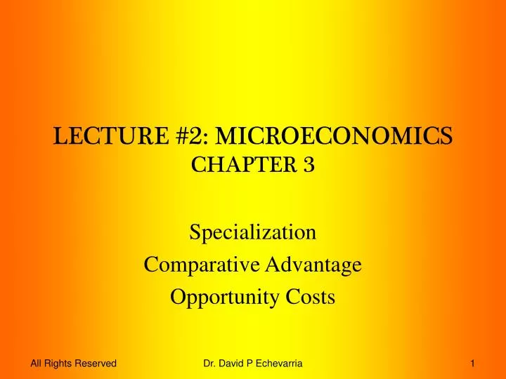 lecture 2 microeconomics chapter 3