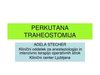 perkutana traheostomija