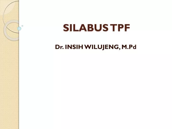 silabus tpf