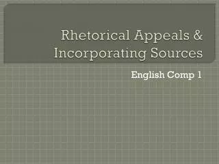 rhetorical appeals incorporating sources