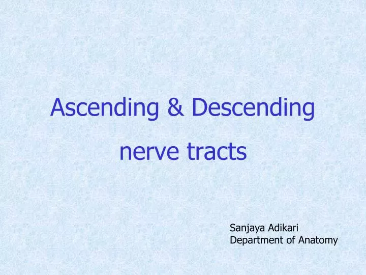 ascending descending nerve tracts