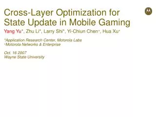 Cross-Layer Optimization for State Update in Mobile Gaming