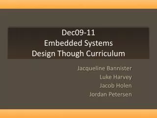 Dec09-11 Embedded Systems Design Though Curriculum