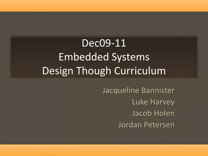 dec09 11 embedded systems design though curriculum