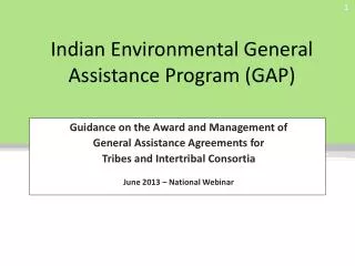 Indian Environmental General Assistance Program (GAP)