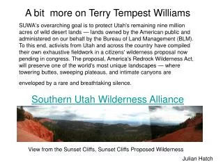 A bit more on Terry Tempest Williams