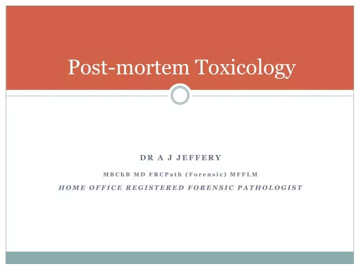 post mortem toxicology
