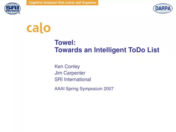 towel towards an intelligent todo list