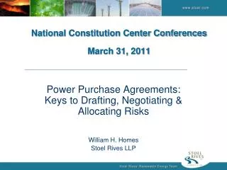 National Constitution Center Conferences March 31, 2011