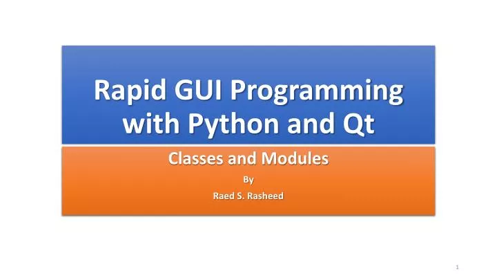 rapid gui programming with python and qt