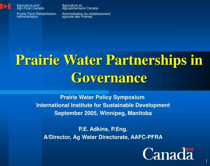 prairie water partnerships in governance