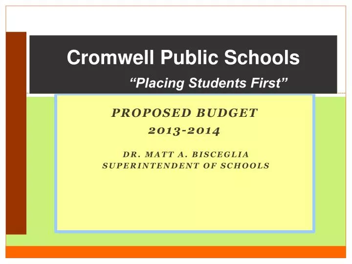 cromwell public schools placing students first