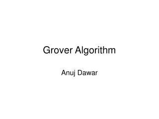 Grover Algorithm