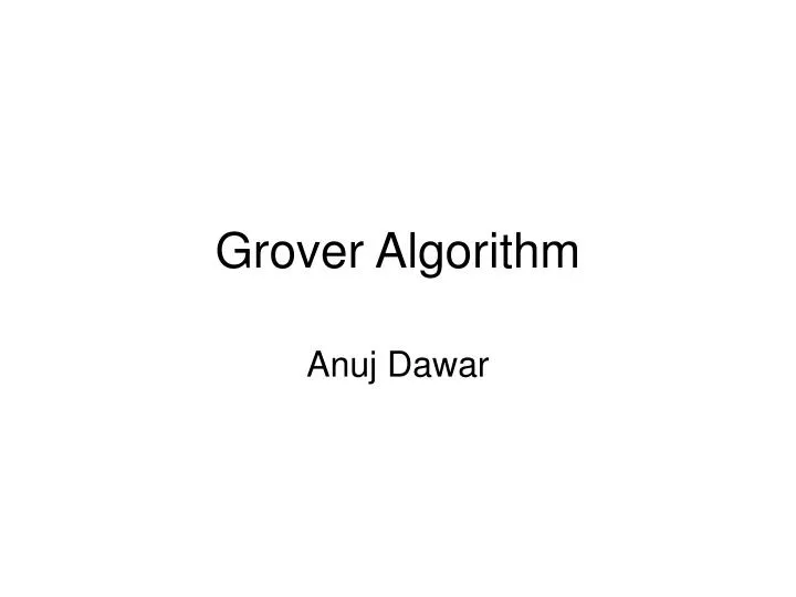 grover algorithm