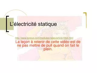 l lectricit statique