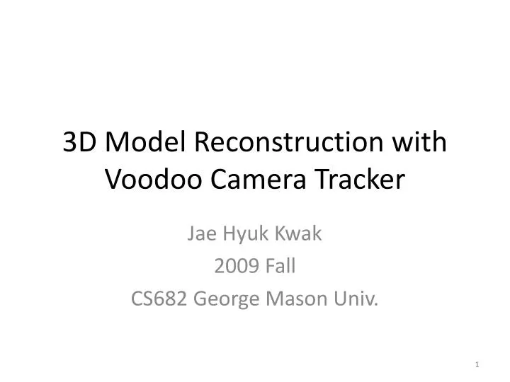 3d model reconstruction with voodoo camera tracker