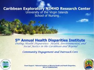 Caribbean Exploratory NIMHD Research Center University of the Virgin Islands School of Nursing
