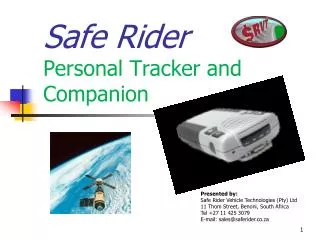 Safe Rider Personal Tracker and Companion