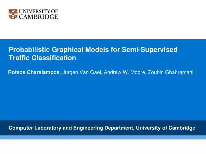 probabilistic graphical models for semi supervised traffic classification