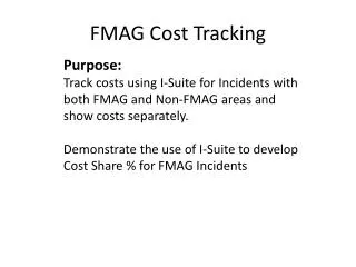 FMAG Cost Tracking