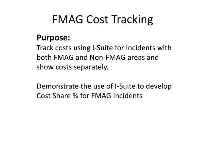 fmag cost tracking