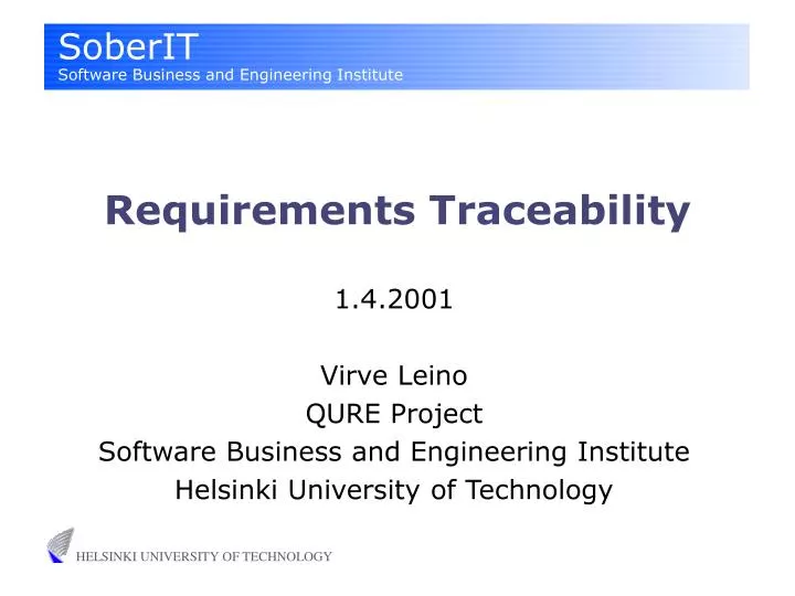 requirements traceability