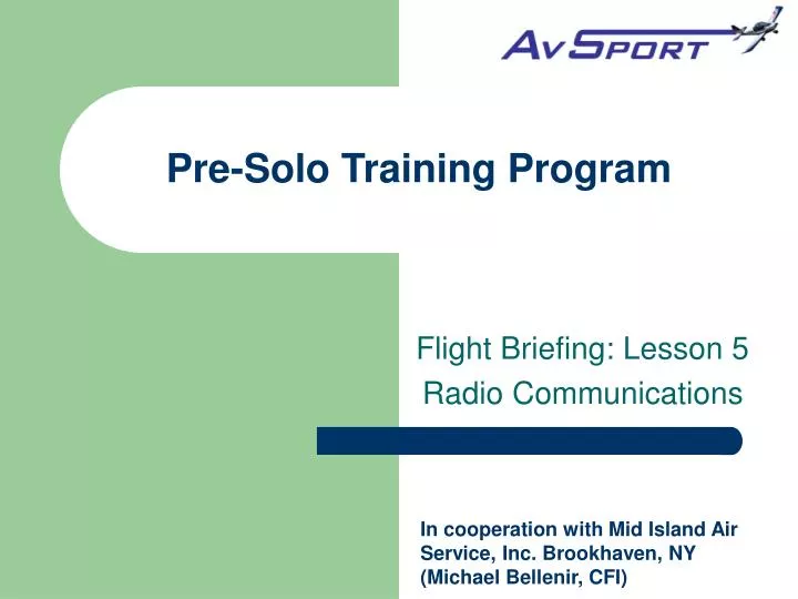 pre solo training program