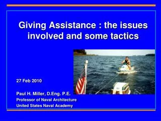 Giving Assistance : the issues involved and some tactics