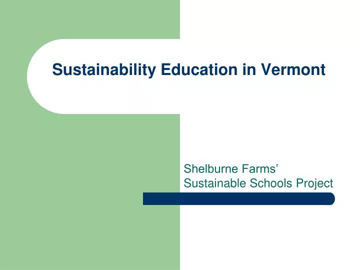 sustainability education in vermont