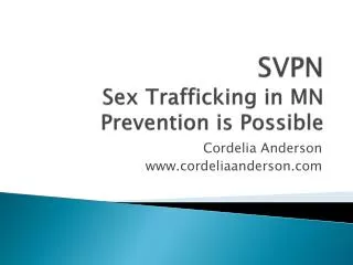 SVPN Sex Trafficking in MN Prevention is Possible
