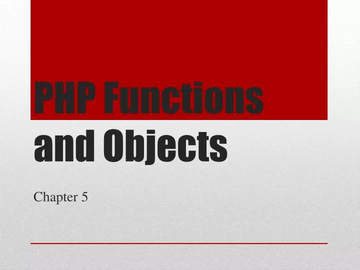 php functions and objects