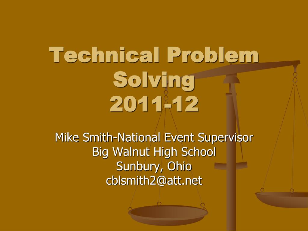 Technical Problem Example In An Event PPT - Technical Problem Solving Event Overview for High School Teams ...