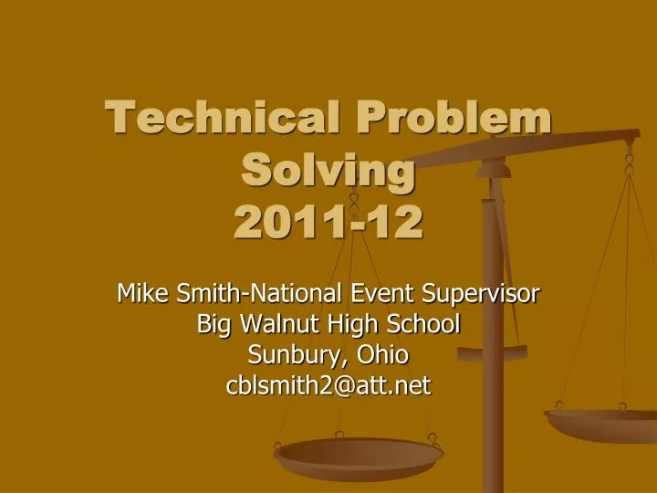 technical problem solving 2011 12