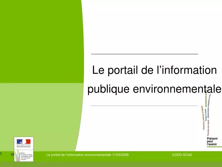 le portail de l information publique environnementale