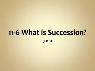 11-6 What is Succession?