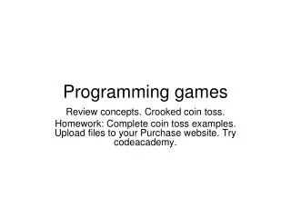 Programming games