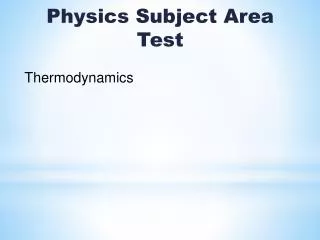 Physics Subject Area Test