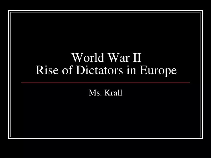 world war ii rise of dictators in europe