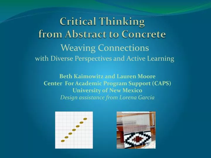 critical thinking from abstract to concrete
