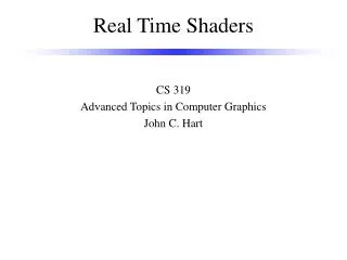Real Time Shaders
