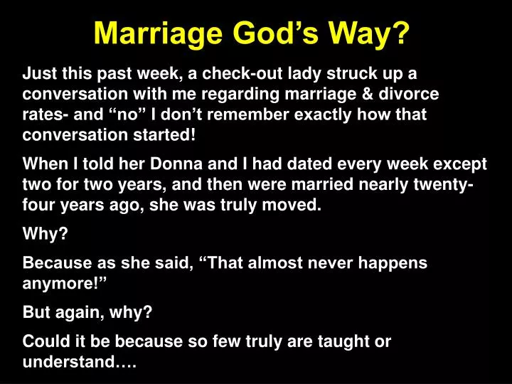 marriage god s way
